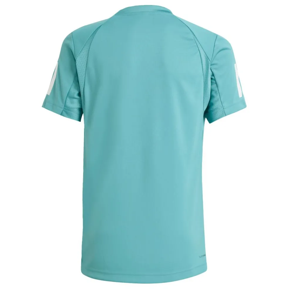 Adidas Club 3-Stipes tennisshirt junior powder teal