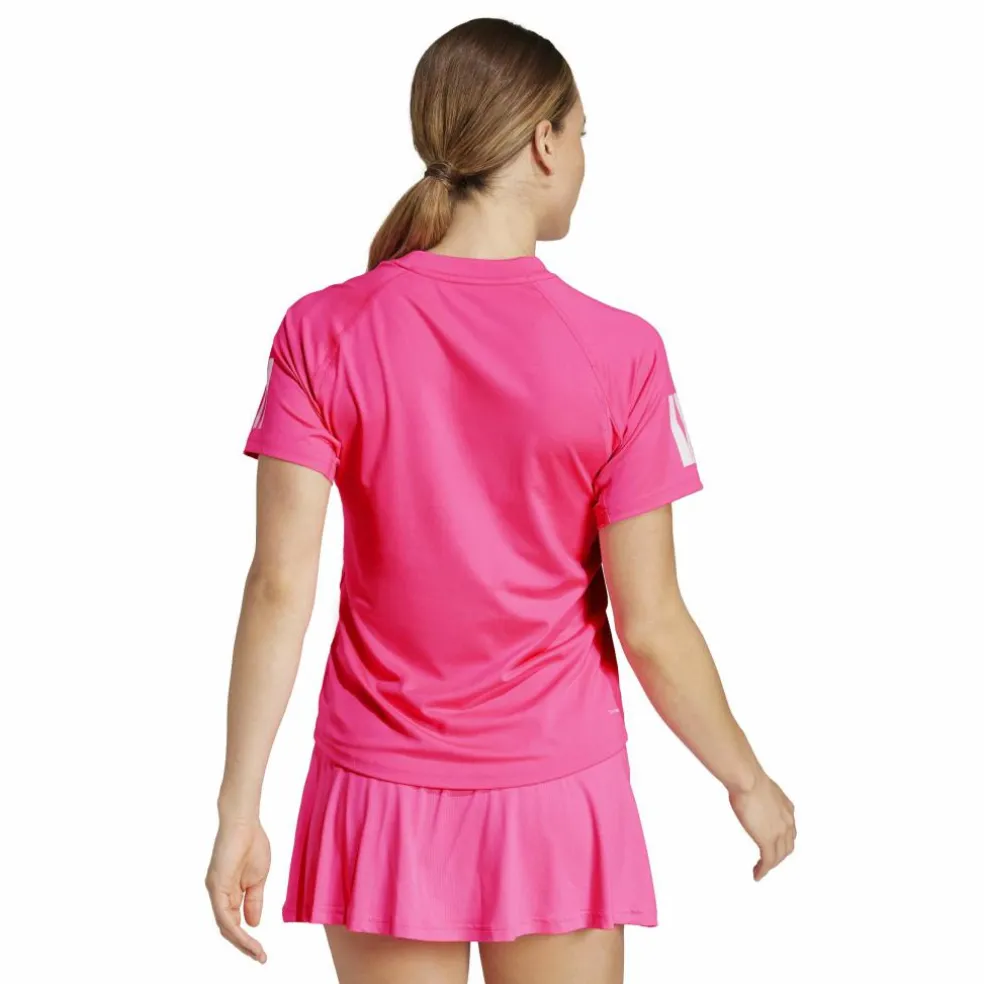 Adidas Club 3-stripes tennisshirt dames lucid pink