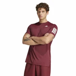 Adidas Club 3-stripes tennisshirt heren shadow red