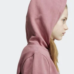 Adidas Essentials Small Logo fleece hoodie junior preloved crimson