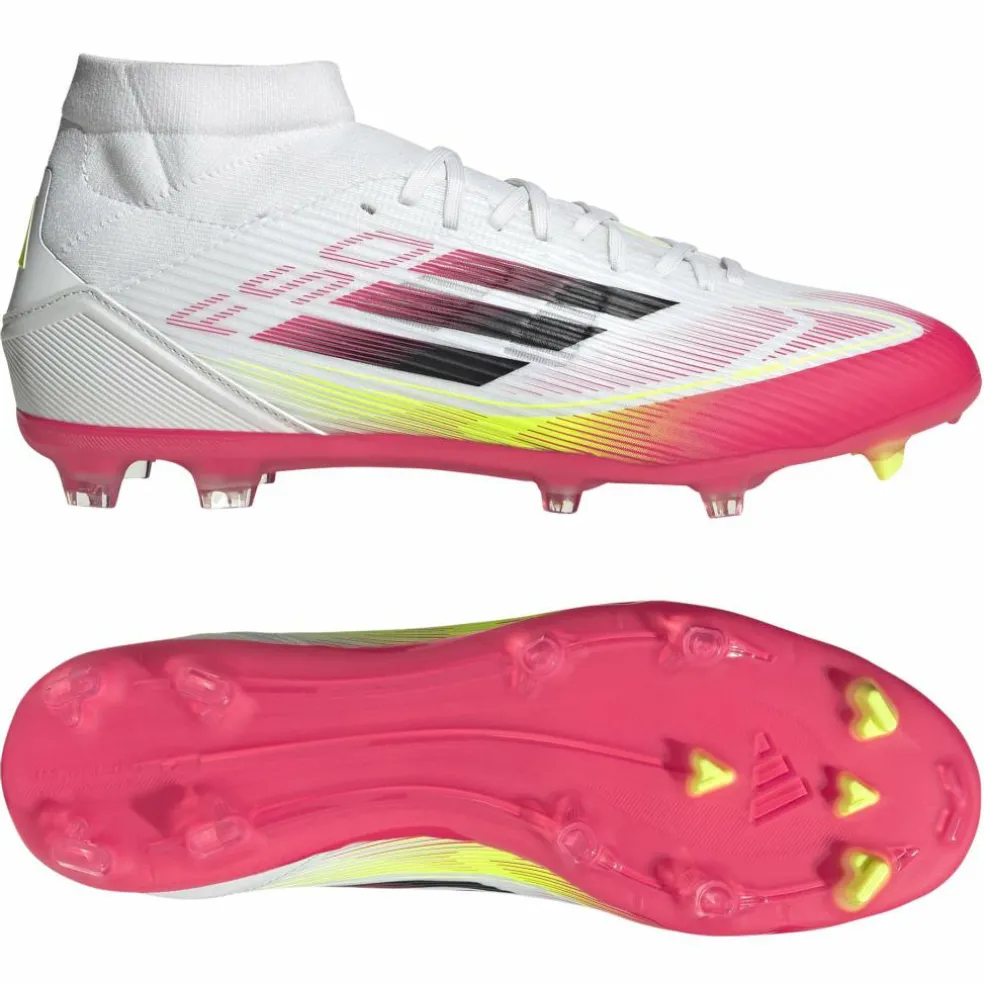 Adidas F50 League FG MG Mid voetbalschoenen heren cloud white core black solar yellow