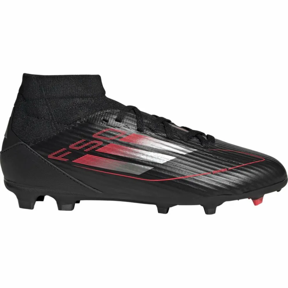 Adidas F50 League Mid FG MG voetbalschoenen junior core black iron metallic lucid red