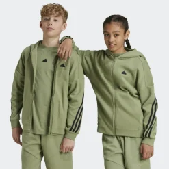 Adidas Future Icons 3-Stripes trainingsjack junior tent green black