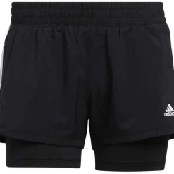 Adidas Pacer 3-Stripes 2-in-1 short dames black