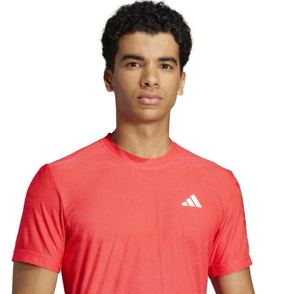 Adidas Pro FreeLift tennisshirt heren semi lucid red