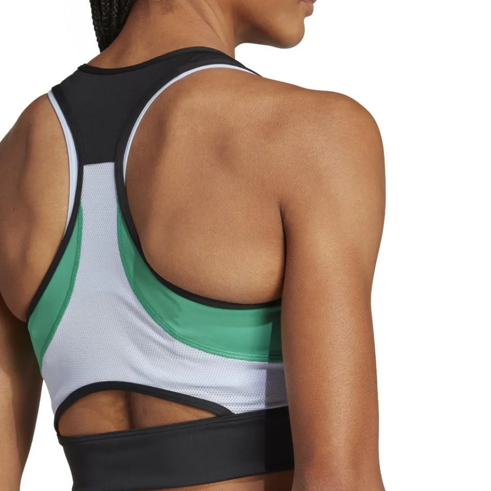 Adidas Techfit Colorblock Cropped Training tanktop dames  black semi court green