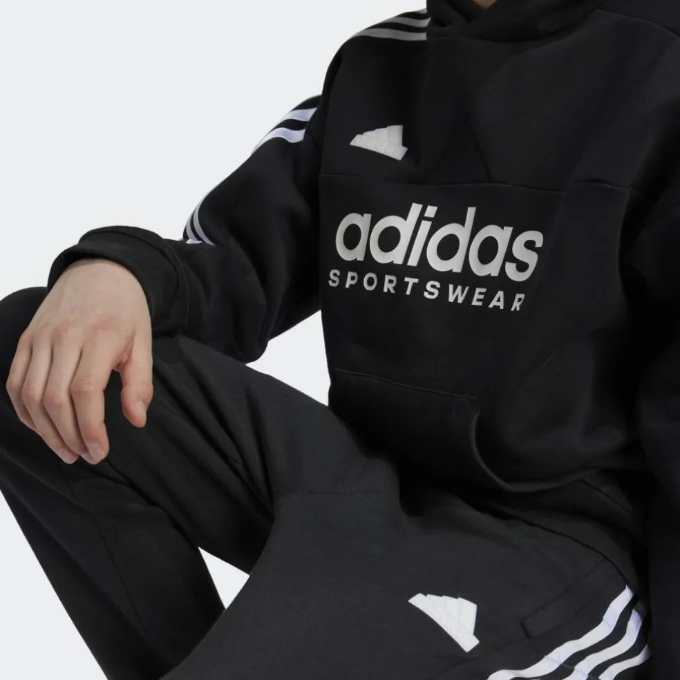 Adidas Tiro fleece hoodie junior black white
