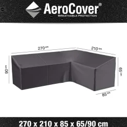 Aerocover Loungesethoes hoekset L-vorm rechts 270 x 210 x 85 x 65 antraciet