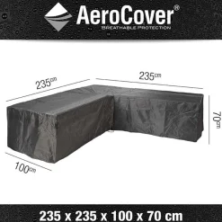 Aerocover Loungesethoes hoekset 235 x 235 x 100 x 70 antraciet