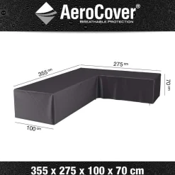 Aerocover Loungesethoes hoekset L-vorm rechts 275 x 355 antraciet