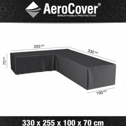 Aerocover Loungesethoes hoekset 330 x 255 x 100 x 70 antraciet
