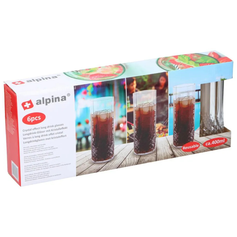 Alpina Longdrinkglas 400 ml transparant 6-pack