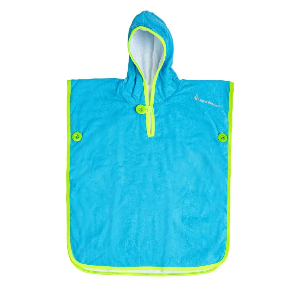 Aqua Sphere Baby Towel strandponcho fluo green light blue