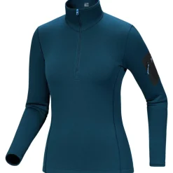 Arc'teryx Kyanite Baselayer Zip Neck shirt dames midnight frost