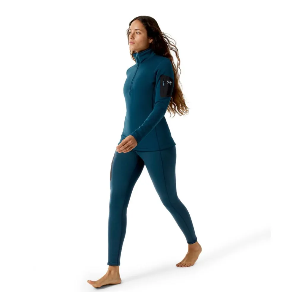 Arc'teryx Kyanite Baselayer Zip Neck shirt dames midnight frost