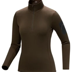 Arc'teryx Kyanite Baselayer Zip Neck shirt dames carob