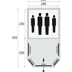 Bardani AirWave 260 TC opblaasbare tent beige