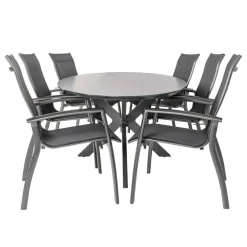 Bardani Varesse 240 x 108 cm Legato stapelbaar 6 tuinset  antraciet