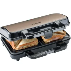 Bestron ASM90XLSAT Sandwichmaker XL tosti ijzer satin