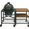 Big Green Egg  Large houtskoolbarbecue met frame en uitbreidingsframe wood grid