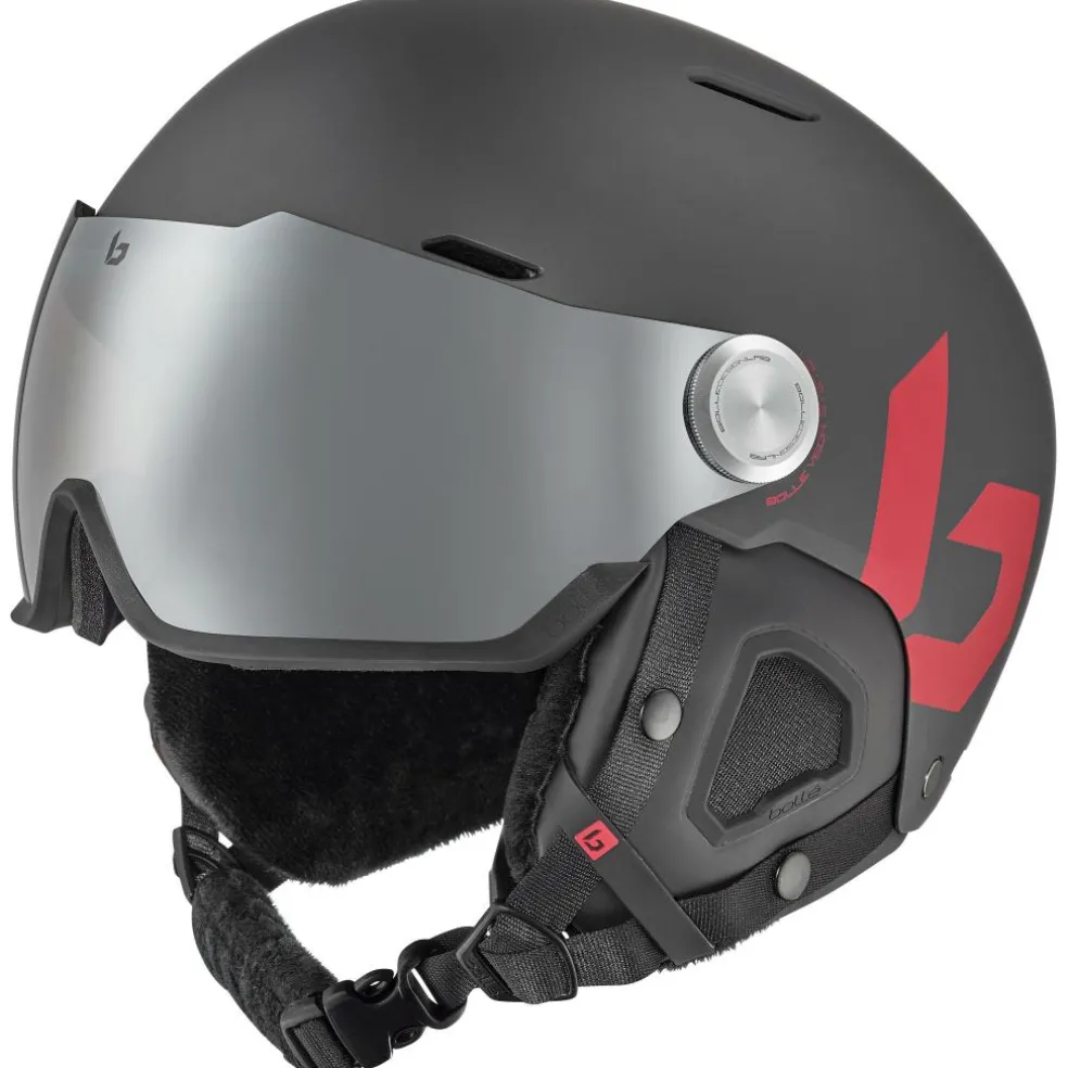 Bollé MIGHT VISOR skihelm titanium red matte - 52 - 55 cm