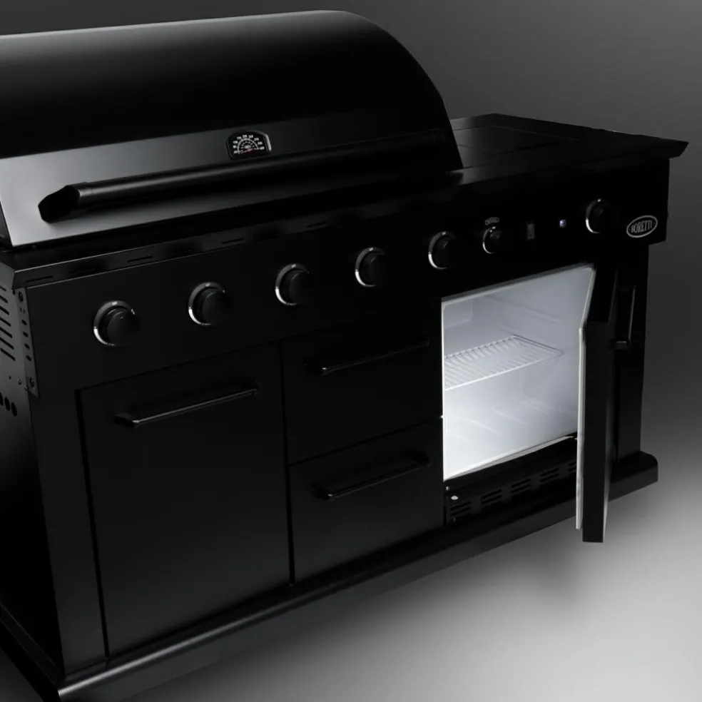 Boretti Luciano buitenkeuken black inclusief koelkast
