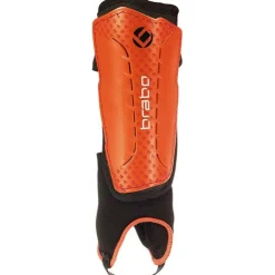 Brabo F4 Metallic scheenbeschermers met verwijderbare enkelsok junior oranje