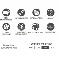 Buff Lightweight Merino Wool Tubular col solid grey