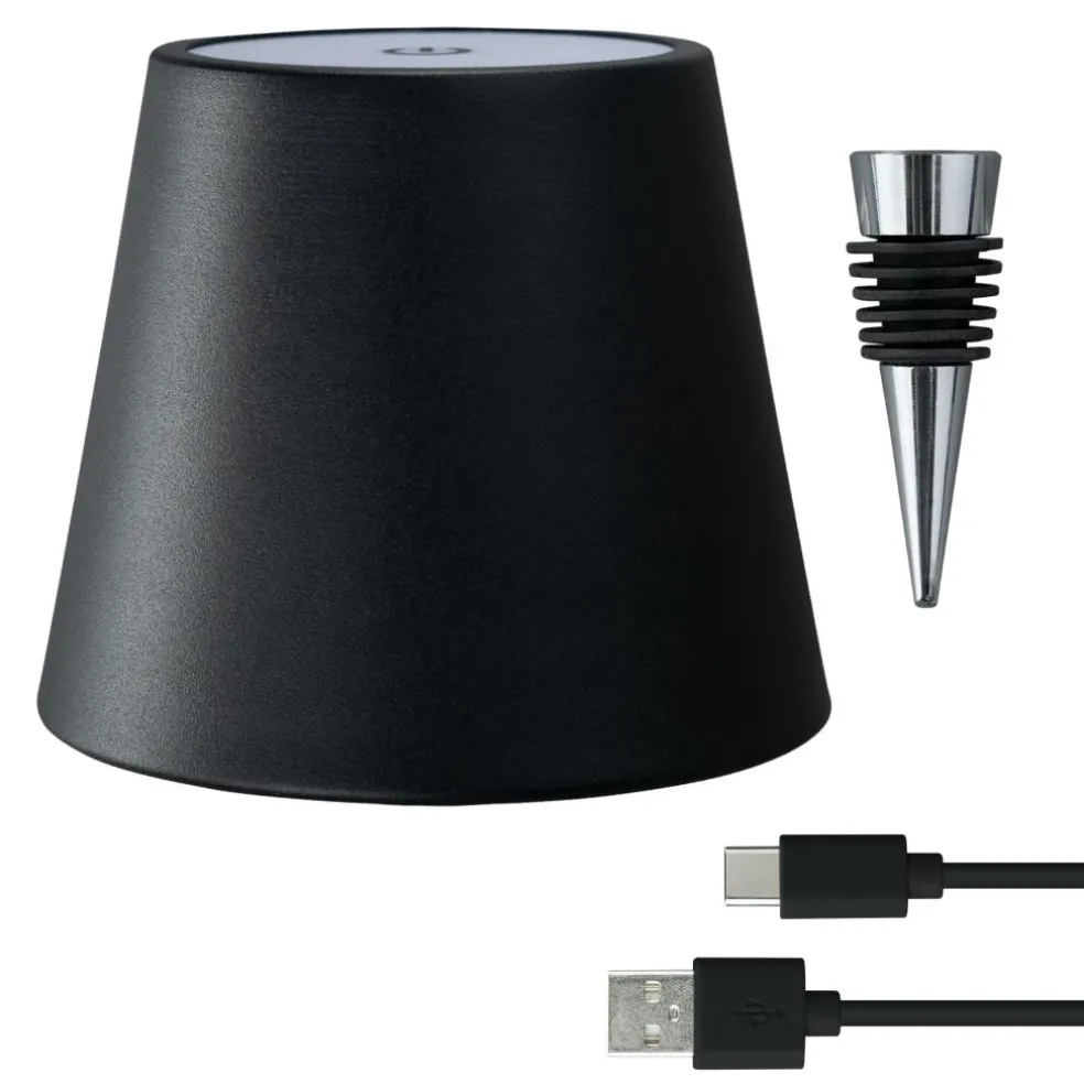 Calex Flessenstop met verlichting black