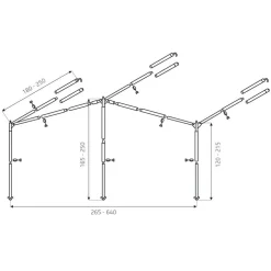 Campking Ameland luifelframe L staal 25 / 22 mm