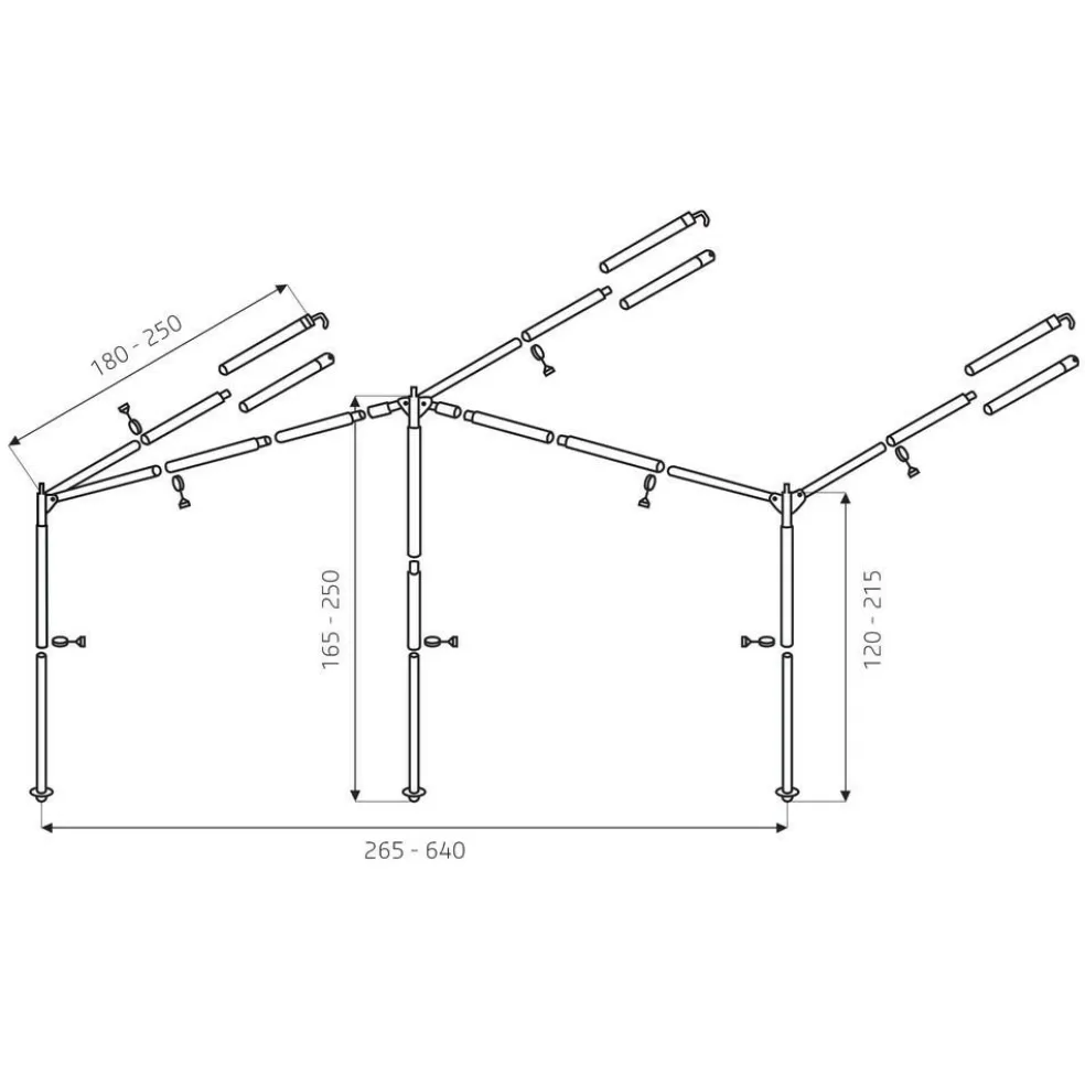Campking Ameland luifelframe L staal 25 / 22 mm