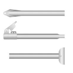 Campking Stormstok met voet aluminium 25 / 22 mm 180 - 260  cm QG