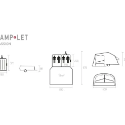 Camp-let Passion geremd vouwwagen 750 kg grey