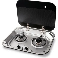 Carbest 2-pits kookplaat met glazen deksel