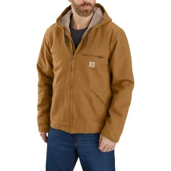 Carhartt Relaxed Fit Washed Duck Sherpa Lined winterjas heren carhartt brown