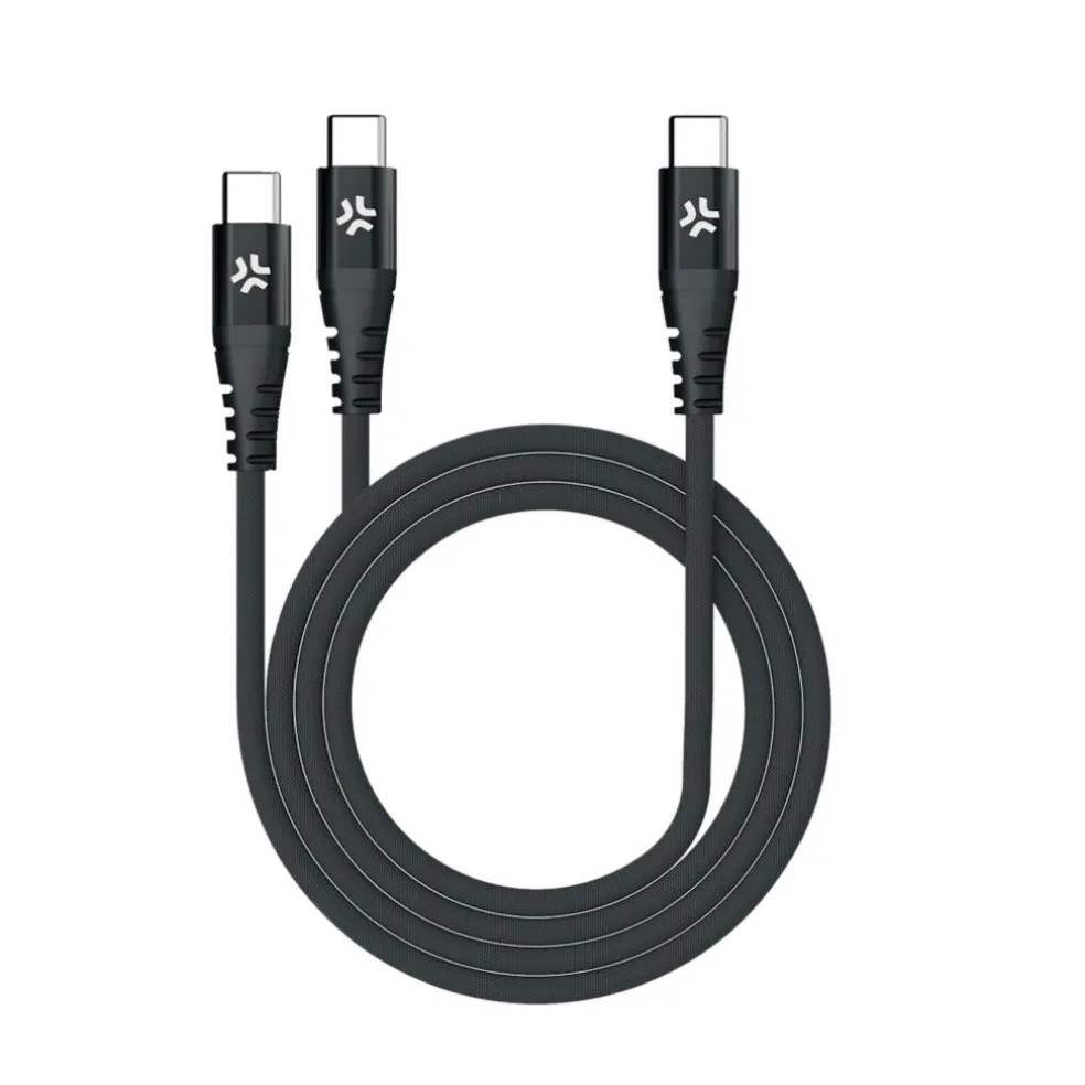 Celly USB-C-ingang oplaadkabel zwart 1,3 meter
