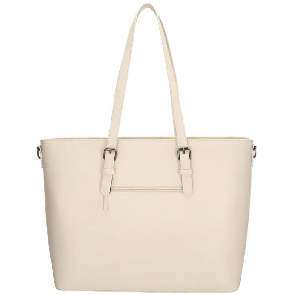 Charm London Birmingham 15,6 inch laptop schoudertas crème