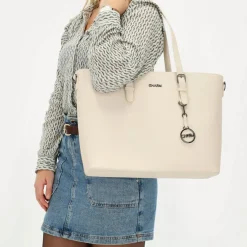 Charm London Birmingham 15,6 inch laptop schoudertas crème