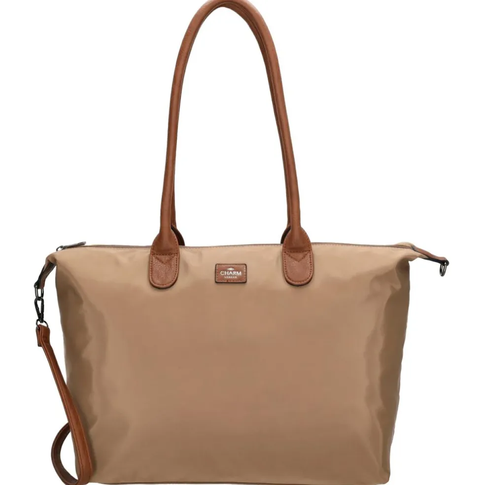 Charm London Buckingham 15,6 inch laptop schoudertas taupe