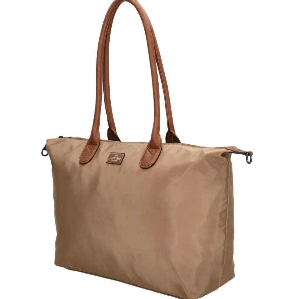 Charm London Buckingham 15,6 inch laptop schoudertas taupe