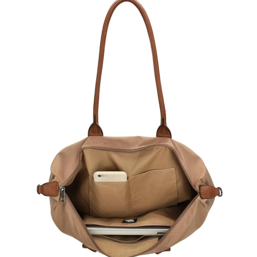 Charm London Buckingham 15,6 inch laptop schoudertas taupe