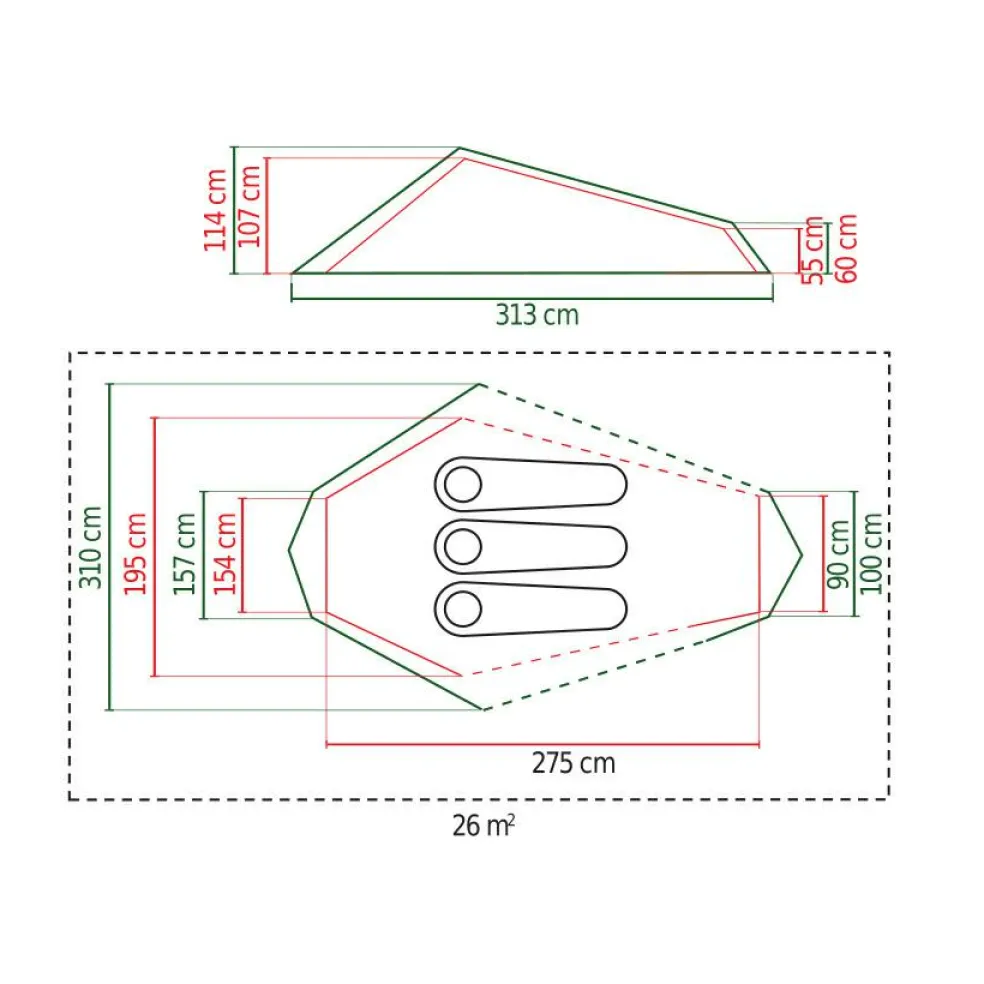 Coleman Cobra 3 lichtgewicht tunneltent grey
