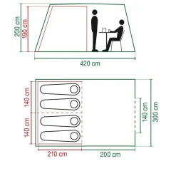 Coleman Cook 4 tunneltent green