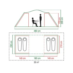 Coleman Spruce Falls 4 BlackOut vis-à-vis tent green