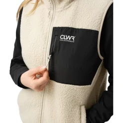 ColourWear Pile bodywarmer dames off white