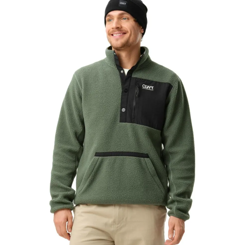 ColourWear Snap Pile sweater heren dark sage