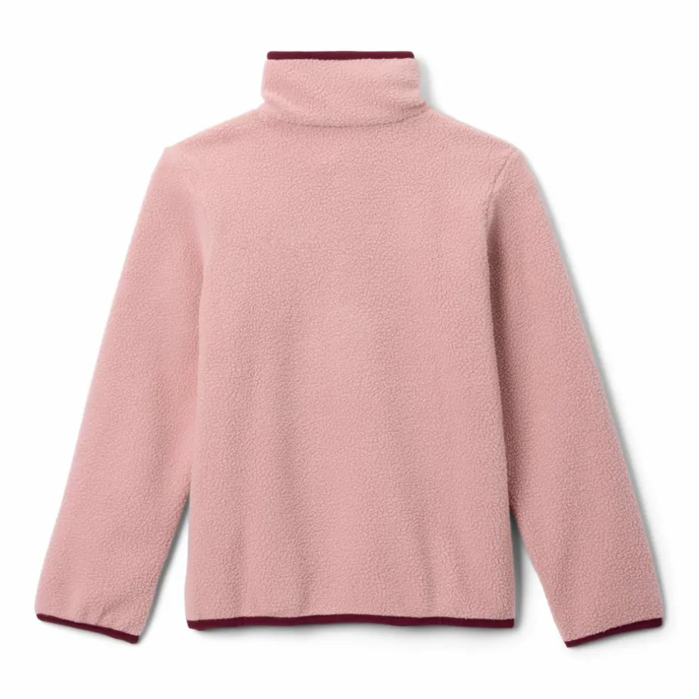 Columbia Helvetia II Half Snap sweater junior eraser pink fig rich wine