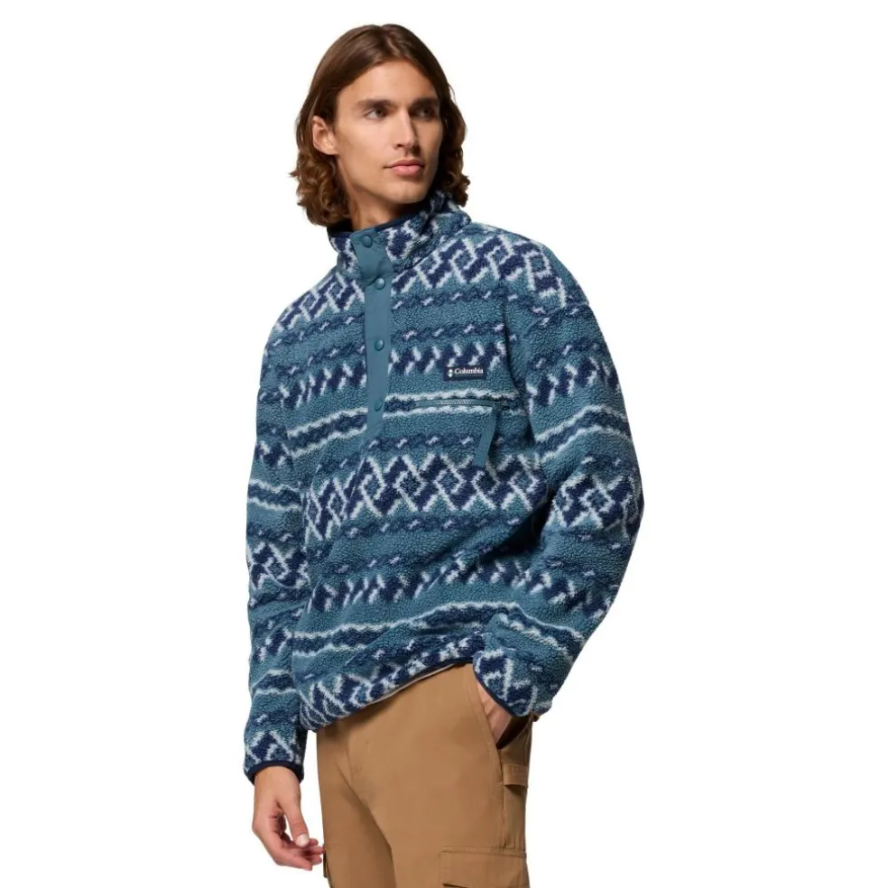 Columbia Helvetia II Printed Half Snap sweater heren everblue