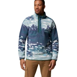 Columbia Helvetia II Printed Half Snap sweater heren crushed blue sisters