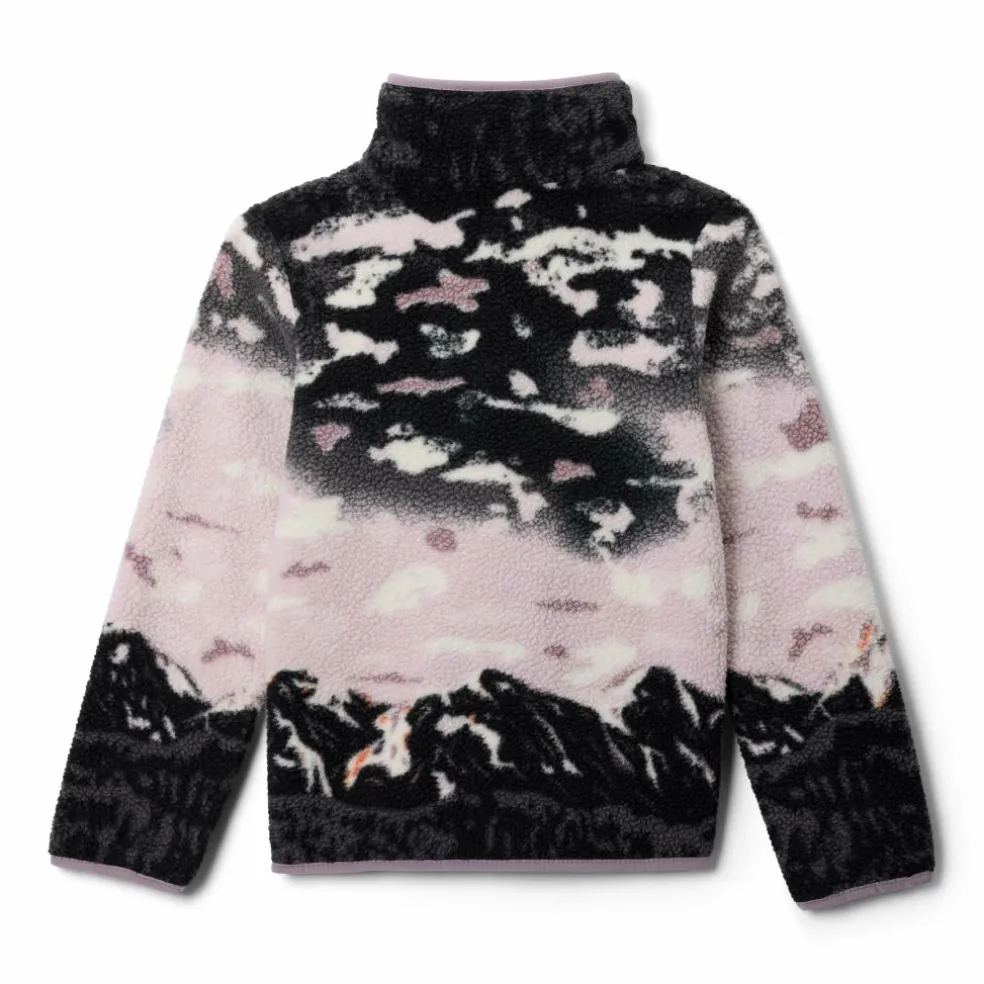 Columbia Helvetia II Sherpa Half Snap Printed sweater junior shale purple sisters lavender pearl